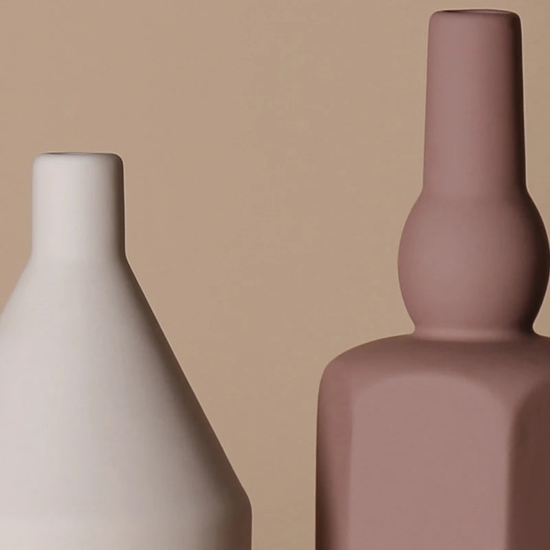 Nordic Geometric Irregular Morandi Vase Art Flower Home TV Cabinet Model Decoration Floreros De Decoracion Gift