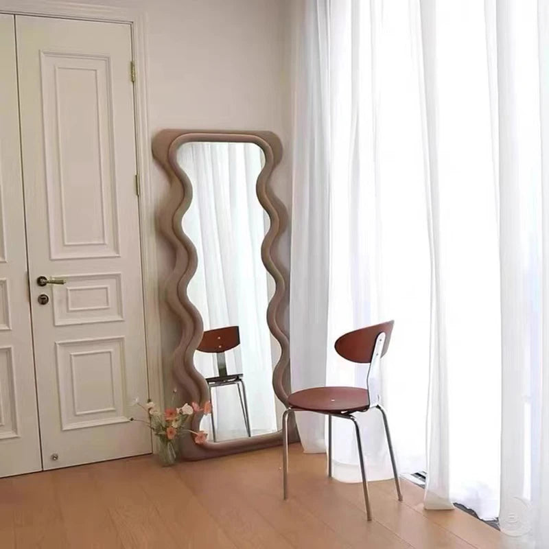 Irregular Big Makeup Mirror Nordic Free Shipping Aesthetic Living Room Korean Standing Mirror Full Length Espejo Bedroom Decor