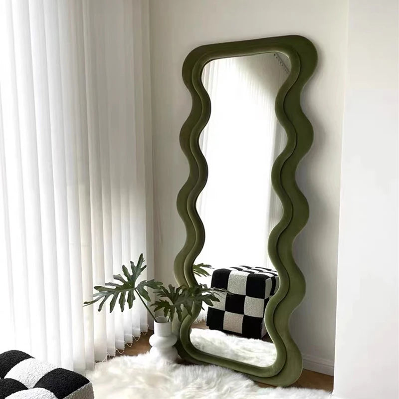 Irregular Big Makeup Mirror Nordic Free Shipping Aesthetic Living Room Korean Standing Mirror Full Length Espejo Bedroom Decor