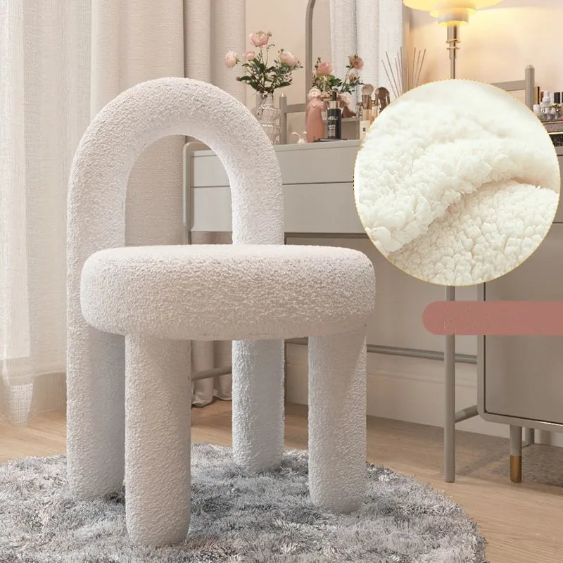 Elegant Living Room Furniture with Nordic Cashmere Armchair Backrest Cosmetic Chair Dining Chair Cosmetic Relaxing Leisure Chair